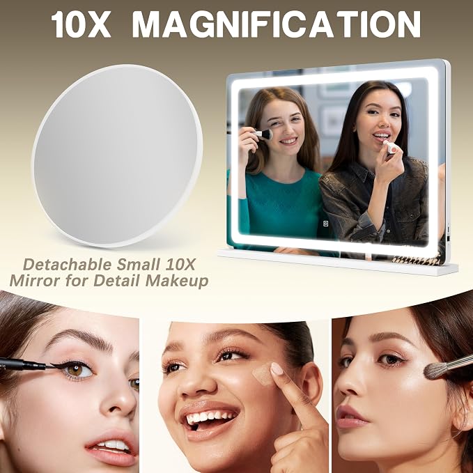 ROLOVE Vanity Mirror with Lights, LED Makeup Mirror, Touch Screen Control - Image 7