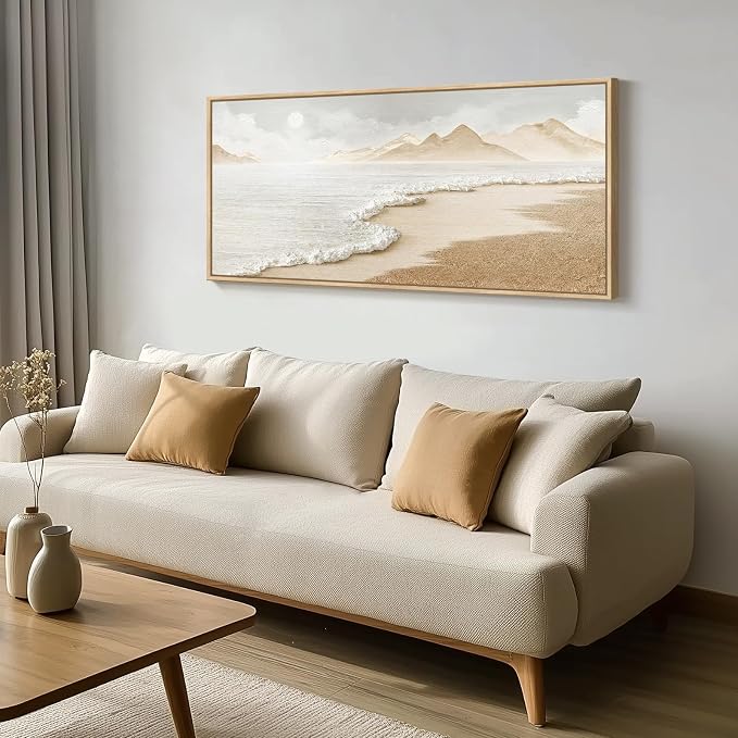 Framed Boho Coastal Beach Wall Art - Image 2