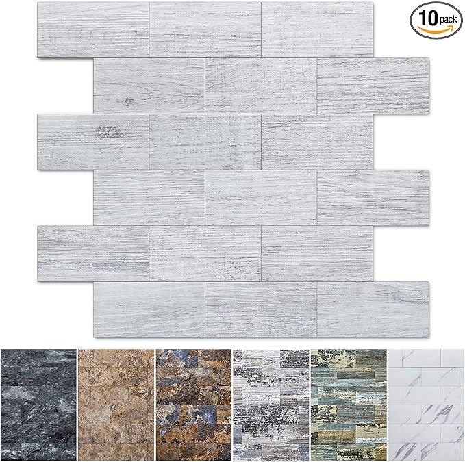 Art3d 10-Sheet Peel and Stick Backsplash PVC Wall Tile, Stickon Tile by Art3d