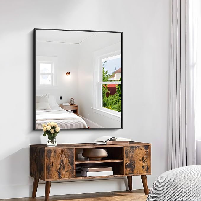 KOCUUY Bathroom Mirror 36"x40", Shatterpoof Large Vanity Mirror, Metal Framed - Image 4