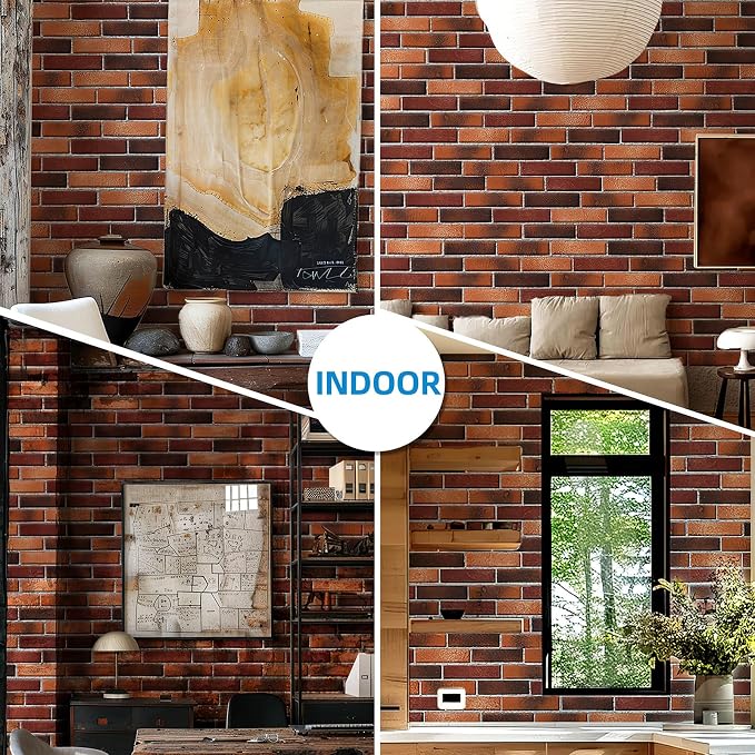 Red Faux Brick Wall Tiles, 3D Thin Brick Veneers - Image 7