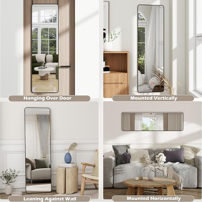 Full Length Door Mirror 14x48, Metal Frame - Image 5