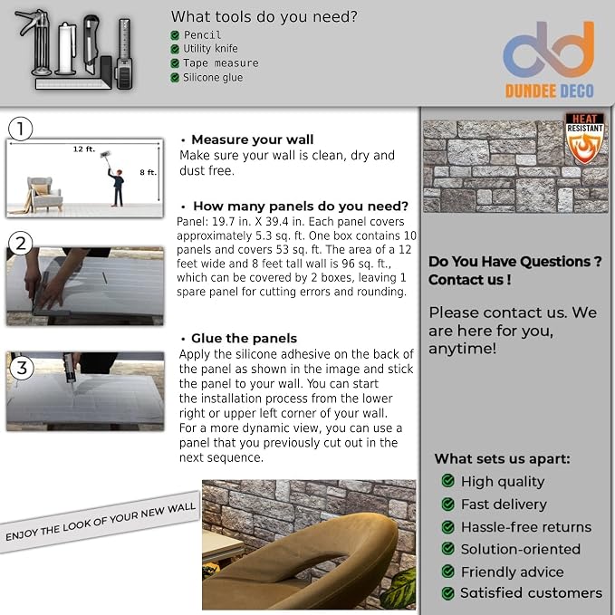 Dundee Deco 3D Wall Panels Faux Brick - Image 6