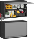 Metal Garage Wall Cabinet with Up-Flip Door, Float Tool Cabenit with Adjustable by Firstsky