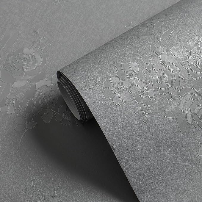 Erfoni 78.7"x17.7" Grey Contact Paper Gray Peel and Stick Wallpaper Thicken - Image 9