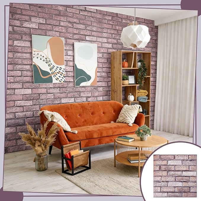 12PCS 3D Wall Panels Peel and Stick Foam Faux Brick Wall Panels, Self-Adhesive - Image 4