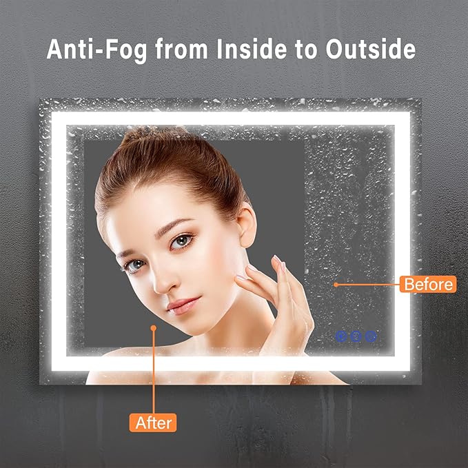 32x24 inch Wall Mounted LED Bathroom Mirror - Image 4