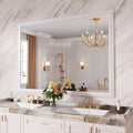 Amorho Bathroom Mirror, 55x40 Inch White Framed Bathroom Mirrors by Amorho