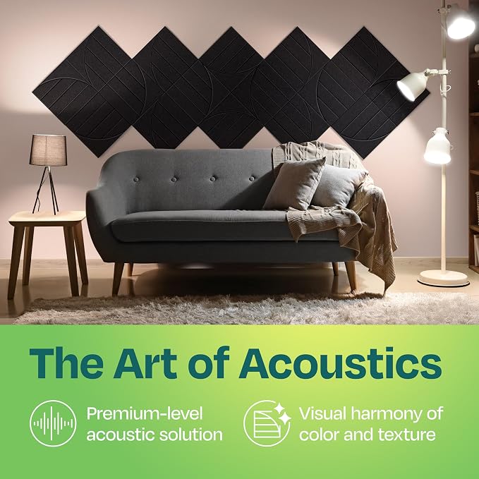 Acoustic Panels 12-Pack Soundproof Wall Panels 12"x12"x0.4" Decorative Sound - Image 2