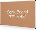 Extra Large Cork Bulletin Board 72" X 48", Wall Mounted Notice Pin Board by Justdowhatyouwanttodo