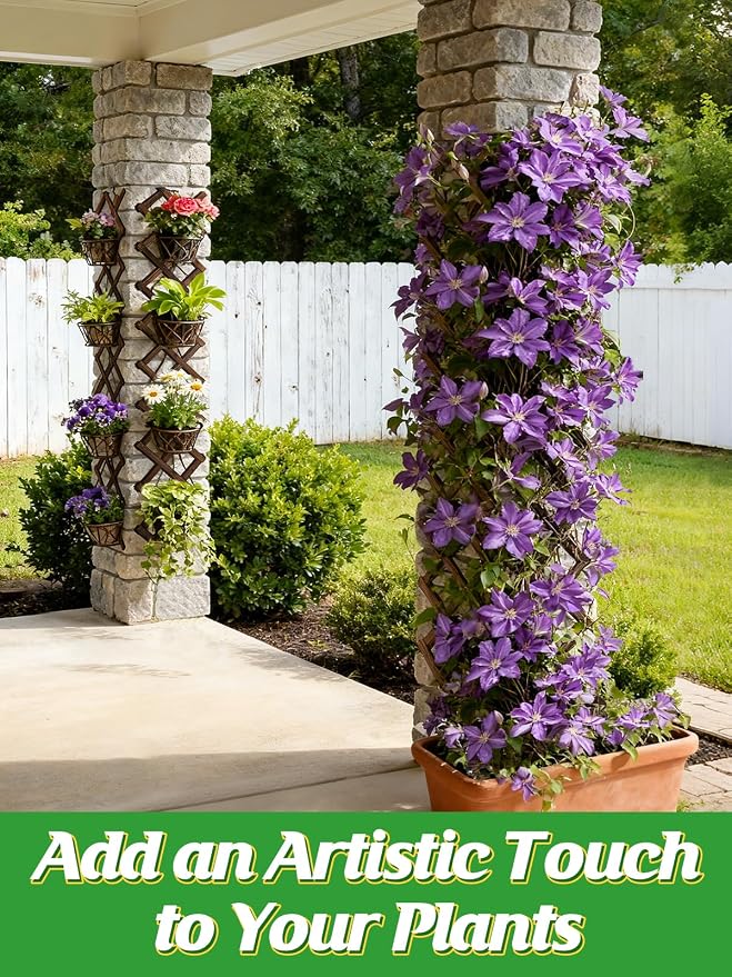 4Packs 13x78in Expandable Wood Wall Trellis - Image 5