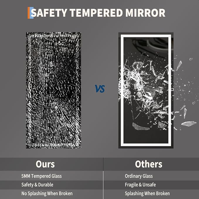 GarveeHome 60x30 LED Bathroom Mirror - Image 5