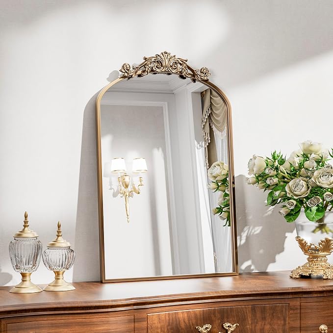 Dewfig Antique Arched Wall Mirror - Image 7