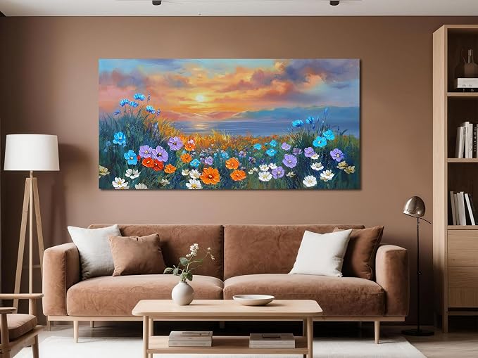 Ardemy Landscape Wall Art for Living Room Extra Large Wildflower Pictures Wall - Image 3