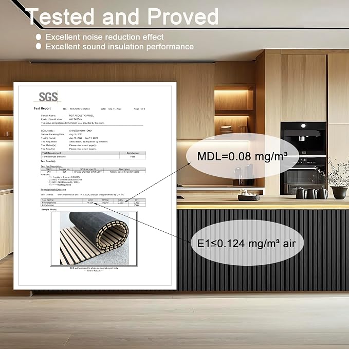 94.5 x 23.6 in Acoustic Wood Wall Panels, 3D Flexible Soundproof Absorbing - Image 4