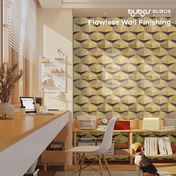 BUBOS Self-Adhesive Acoustic Wall Panels, 6 Pack Wood-Pattern Soundproof Wall - Image 7