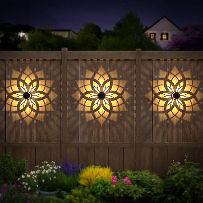 4 Pack Solar Fence Lights Metal Solar Powered Outdoor Wall Deck Step Lights - Image 2