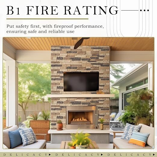 4 Pack Faux Stone Panels Interior 45.6''l x 11.8''h x 0.98''d Faux Siding - Image 5