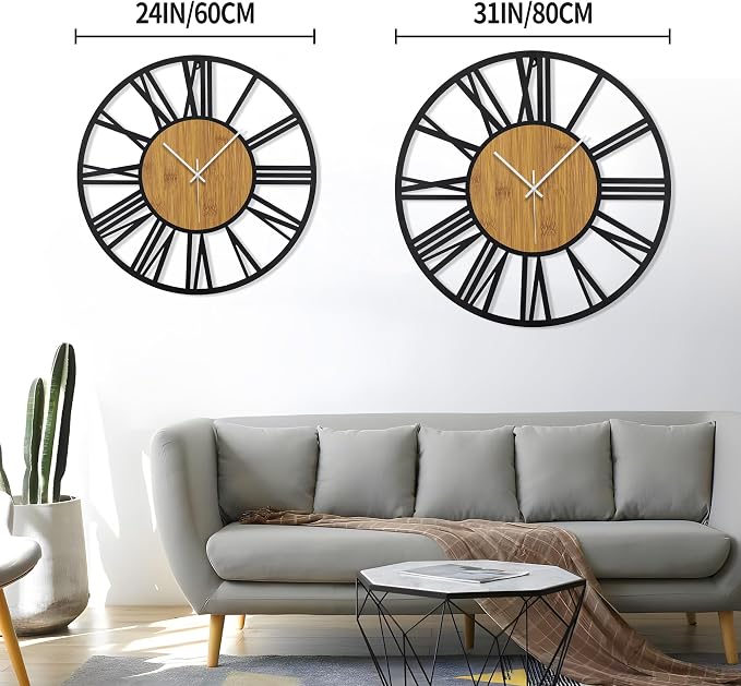 1st owned Wall Clocks for Living Room Decor, Round Silent Little Ticking - Image 3