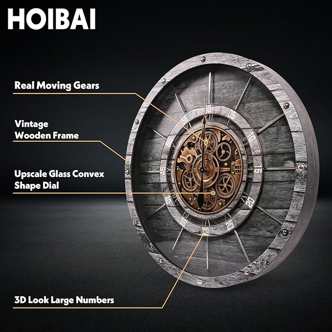 HOIBAI Large Wall Clock, Wall Clocks - Image 3