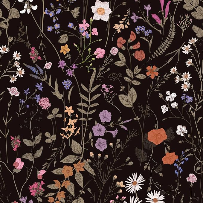 JiffDiff Floral Wallpaper Peel and Stick- 1181" x 17.3" Farm Wildwood Self by wallpaper
