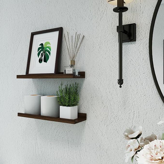 Floating Shelves for Wall Decor, Wall Mounted Wood Storage Shelf for Bedroom - Image 4