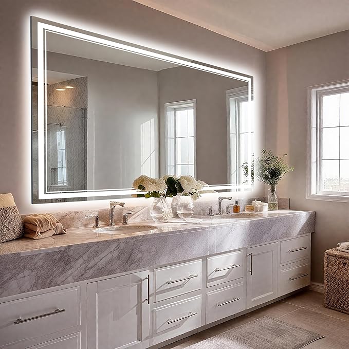 EOGOW LED Bathroom Mirror with Lights, 3 Colors Bathroom Mirror, Wall Mounted by EOGOW