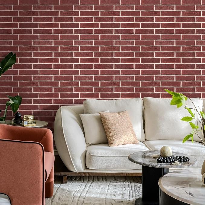 Commomy 3D Peel and Stick Brick, Ultralight Thin PVC Faux Brick Wall Panels - Image 8