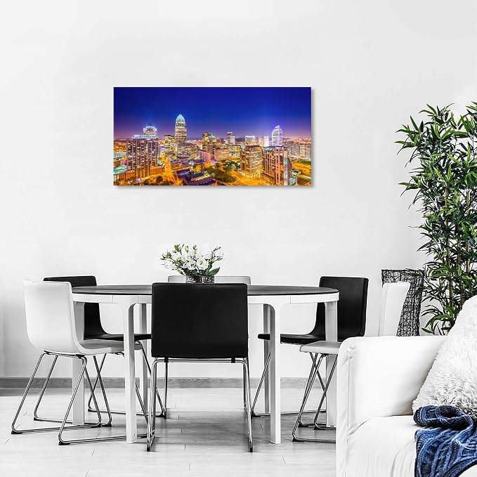 Charlotte Skyline Wall Art North Carolina City Wall Art Decor - Image 2