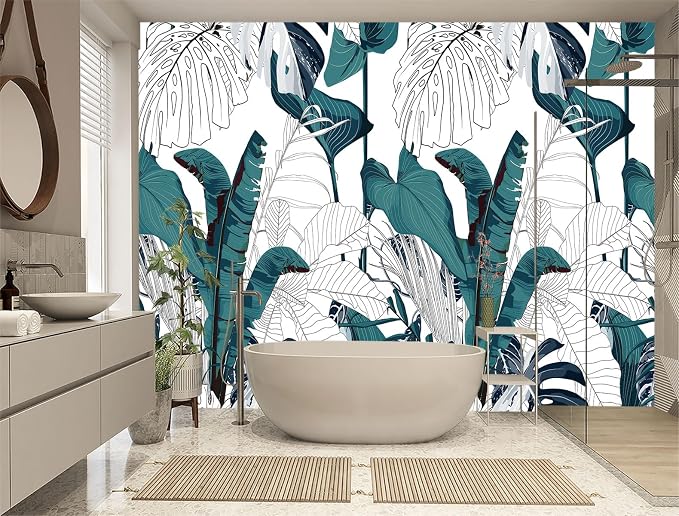 XMPMBM-Modernity Simple Geometrical Banana Leaf Fabric Wallpaper Abstraction - Image 2