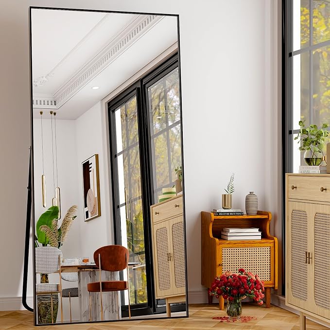 GLSLAND 76"x34" Full Length Mirror Oversize Rectangle Full Body Mirror Aluminum - Image 2
