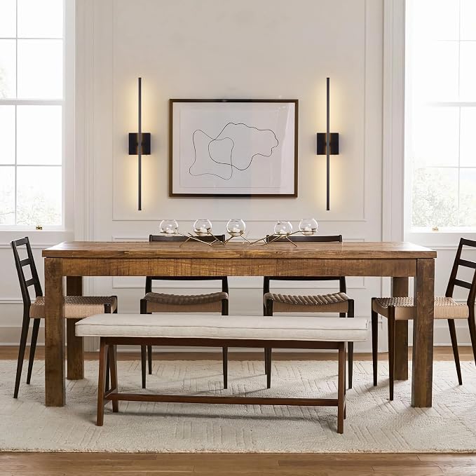 KARTOOSH 28.3 Inch 9 RGB Color Battery Operated Wireless Wall Sconces Set of Two - Image 9