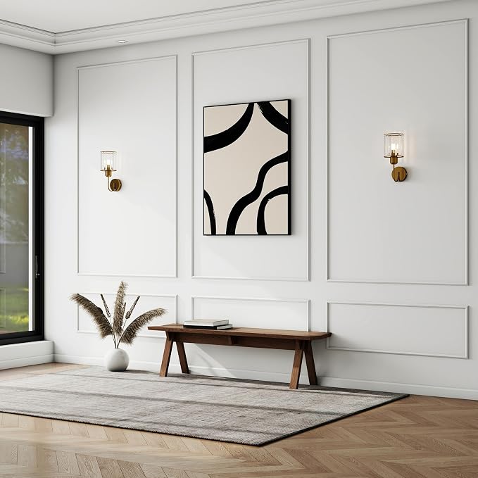 Pangda Peel and Stick Wall Molding Kit, 3D Premade Accent Molding Wainscoting by Pangda
