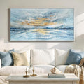 Extra Large Framed Blue Gold Abstract Wall Art by Cuspin