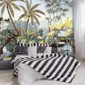 -Tropical Botanical Palm Leaf Fabric Wallpaper Living Room Bedroom Bathroom by YIHWM-PurchaseNow