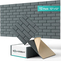 Acoustic Wall Panels Self-Adhesive, 12 Pack Sound Absorbing Panels Brick by Soundsbay