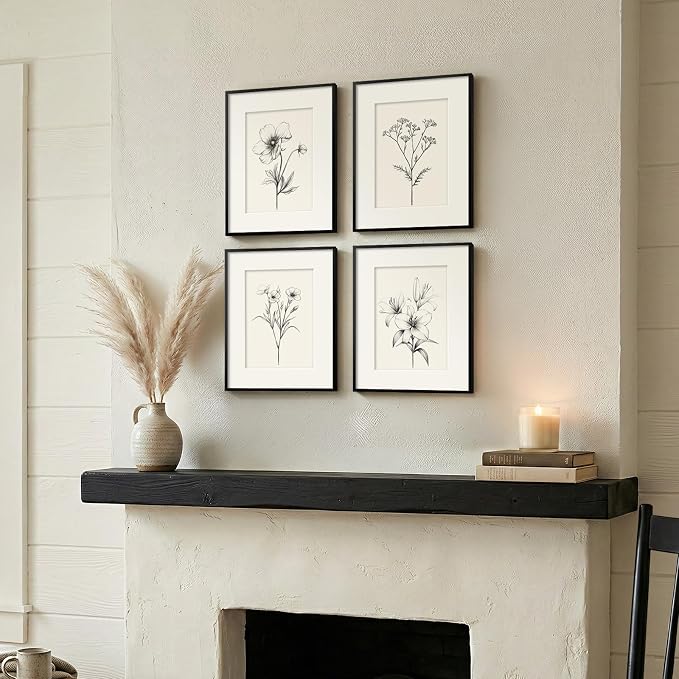 Framed Black and White Botanical Wall Art - Image 3