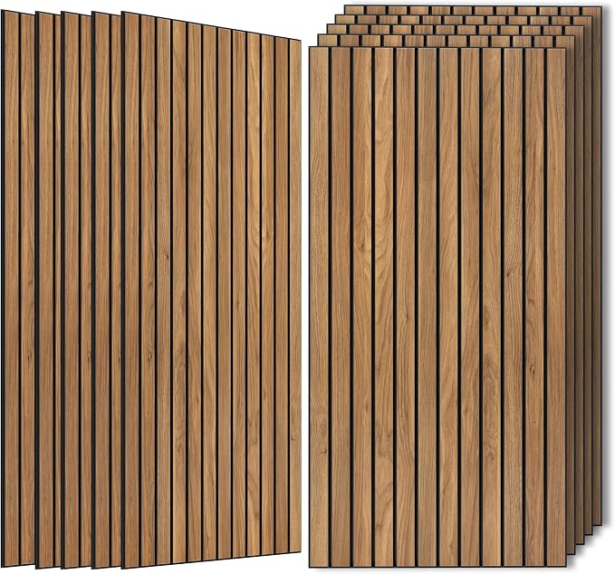 Wood Veneer Sound Panels, 10 Pack 47.2”x23.6” Wall Panels, Decorative Acoustic by AUTORIFIC