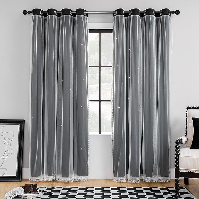 XiDi Blackout Curtains for Bedroom, Bedroom Drapes for Kids, Unicorn Curtains by Addsomecolortolife