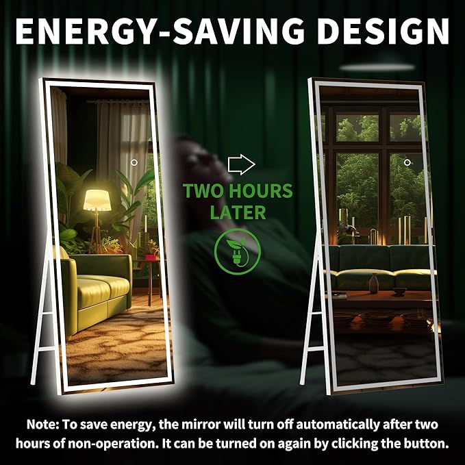 Hasipu Full Length Mirror with Lights, Full Body Dressing Hanging Mounted Mirror - Image 5