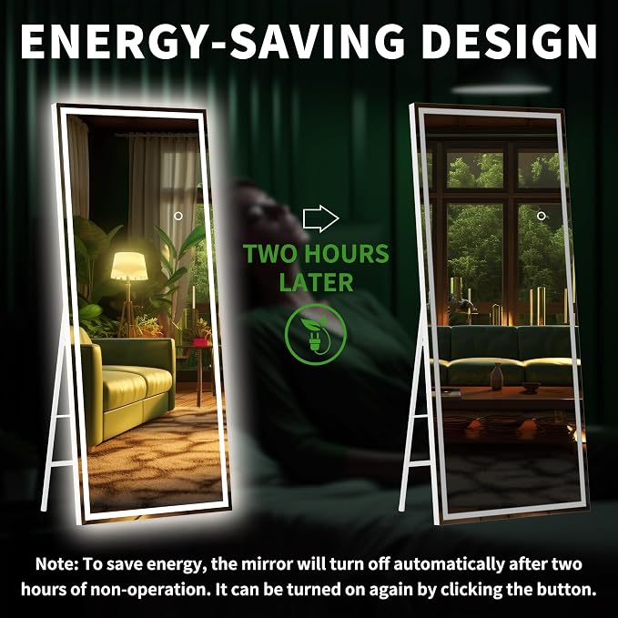 Hasipu Full Length Mirror with Lights, Full Body Dressing Hanging Mounted Mirror - Image 6