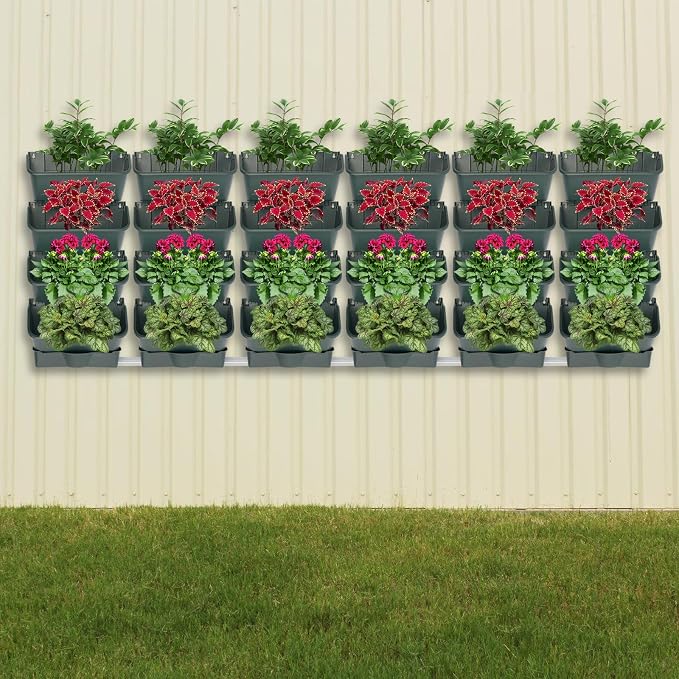 24 Pack Hanging Vertical Wall Planter, 12.99inch Wall Mounted Planter - Image 3