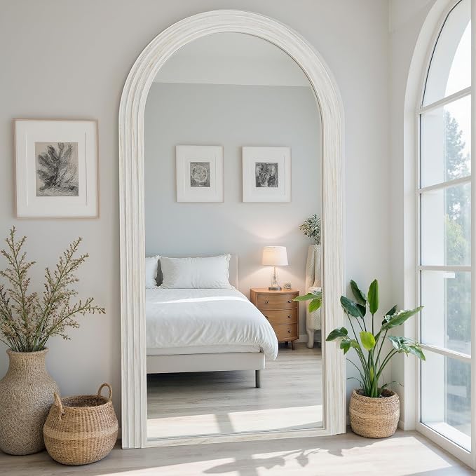Antok Full Length Mirror 76"×41" Floor Mirror Standing Tall Mirror, Arched - Image 3
