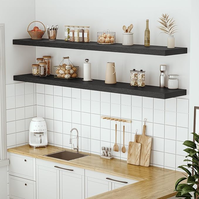 Vivelove 72 Inches Floating Shelves Wall Mounted, Living Room, Home Decor - Image 6