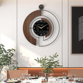 Modern Walnut Marble Dial Wall Clock, Large Wood Metal Frame Silent Non Ticking by VIVIFLYSE
