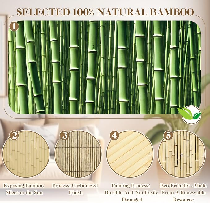 Juexica 1 Pcs Natural Bamboo Wall Panel - Image 4