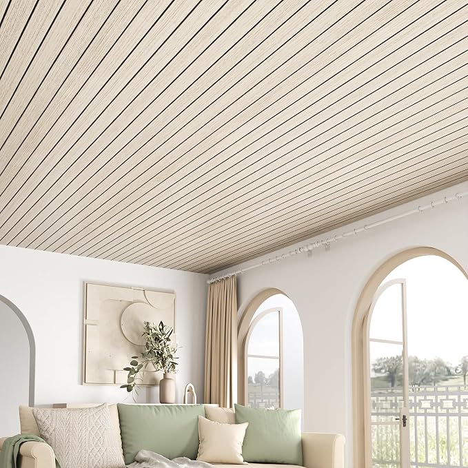 VEELIKE Coastal Oak Wood Slat Wall Panels Peel and Stick Wood Panels - Image 5