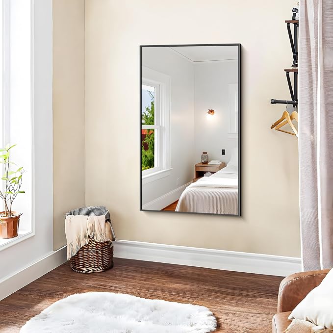 KOCUUY Bathroom Mirror, 24x40 Inch Black Mirror - Image 7