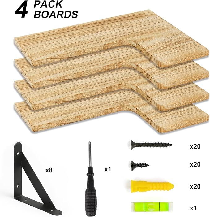 YGEOMER Corner Floating Shelves, Wall Mounted Corner Shelf - Image 7
