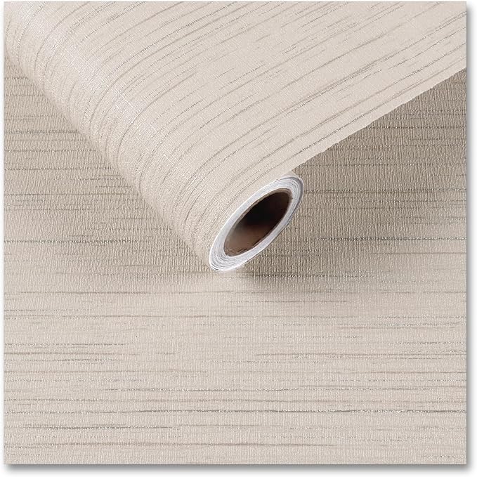 CRE8TIVE Wide 24"x118" Cream White Grasscloth Wallpaper Textured Wallpaper by CRE8TIVE